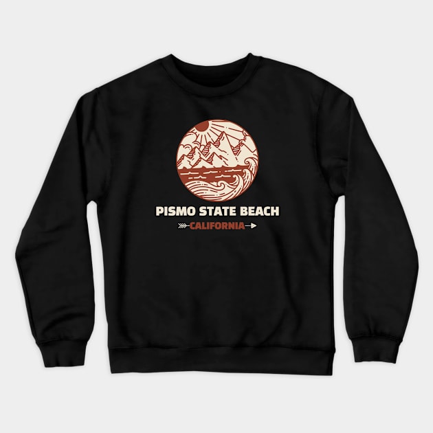 Retro Pismo State Beach Crewneck Sweatshirt by Insert Place Here